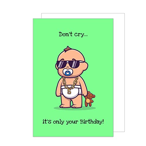 Edition Seidel Premium Geburtstagskarte mit Umschlag. Glückwunschkarte Billet only Happy Birthday Humor Lustig Mann Junge Teenager Kids cool Baby (G3455 SW023) von Edition Seidel