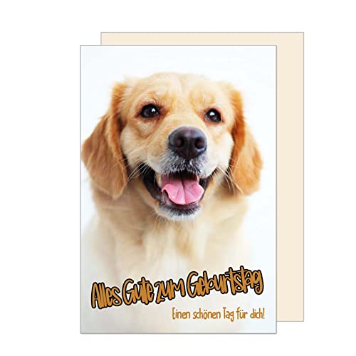 Edition Seidel Premium Geburtstagskarte mit Umschlag. Glückwunschkarte Grusskarte Billet Karte Happy Birthday Mann Frau Kind Alles Gute einen schönen Tag für dich Hund (G3303 SW023) von Edition Seidel