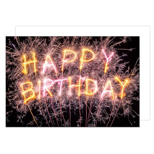 Edition Seidel Premium Geburtstagskarte mit Umschlag. Glückwunschkarte Happy Birthday Billet Karte für Frau Mann Wunderkerzen Feuerwerk (G3554 SW024) von Edition Seidel