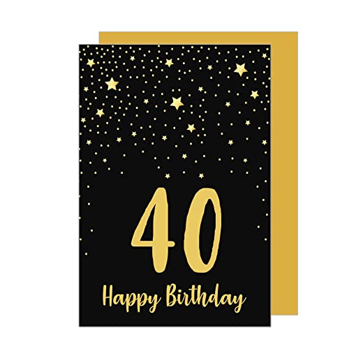 Edition Seidel Premium Glückwunschkarte zum 40. Geburtstag mit Umschlag. Geburtstagskarte Grusskarte Billet Karte Happy Birthday Mann Frau (GZ347-40 SW023) von Edition Seidel