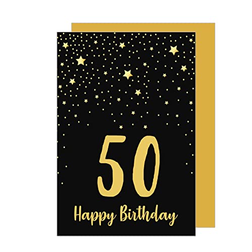 Edition Seidel Premium Glückwunschkarte zum 50. Geburtstag mit Umschlag. Geburtstagskarte Grusskarte Billet Karte Happy Birthday Mann Frau (GZ347-50 SW023) von Edition Seidel