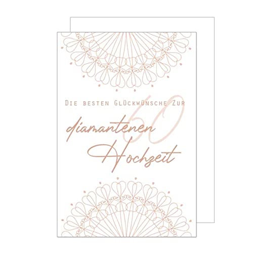 Edition Seidel Premium Glückwunschkarte zur Diamanthochzeit mit Umschlag. Karte zur diamantenen Hochzeit Diamantenhochzeitskarte Grusskarte 60 (HD130 SW022) von Edition Seidel