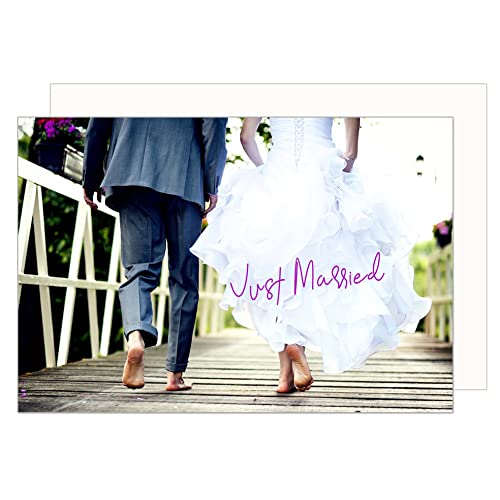 Edition Seidel Premium Glückwunschkarte zur Hochzeit mit Umschlag. Hochzeitskarte Grusskarte Vermählung Just Married Wedding Brautpaar (H472 SW023) von Edition Seidel