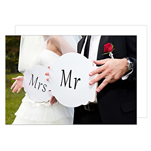 Edition Seidel Premium Glückwunschkarte zur Hochzeit mit Umschlag. Hochzeitskarte Grusskarte Vermählung Just Married Wedding Brautpaar Rose (H475 SW023) von Edition Seidel