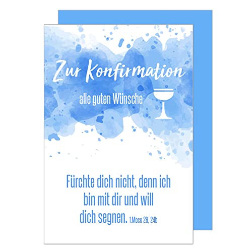 Edition Seidel Premium Glückwunschkarte zur Konfirmation mit Umschlag. Konfirmationskarte mit Spruch Karte Grusskarte Junge Mädchen (KF268 SW022) von Edition Seidel