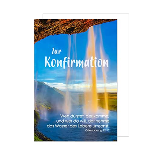 Edition Seidel Premium Glückwunschkarte zur Konfirmation mit Umschlag. Konfirmationskarte mit Spruch Karte Grusskarte Natur Wasser Landschaft Junge Mädchen (KF289 SW023) von Edition Seidel