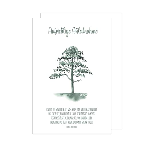 Edition Seidel Premium Trauerkarte mit Umschlag. Beileidskarte Trauer Karte mit Spruch Baum Abschied Teilnahme Mitgefühl (T1093 SW023) von Edition Seidel