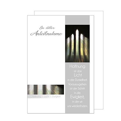 Edition Seidel Premium Trauerkarte mit Umschlag. Beileidskarte Trauer Karte mit Spruch In stiller Anteilnahme Lichtstrahl Fenster Abschied Teilnahme Mitgefühl (T1030 SW023) von Edition Seidel