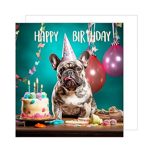 Edition Seidel Premium quadratische Geburtstagskarte mit Umschlag. Glückwunschkarte Happy Birthday Billet Karte Mann Frau Teenager Kinder Cooler Hund Bulldogge Humor Lustig (GQ127) von Edition Seidel