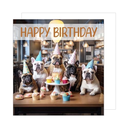 Edition Seidel Premium quadratische Geburtstagskarte mit Umschlag. Glückwunschkarte Happy Birthday Billet Tier Karte Kinder Mann Frau Coole Hunde Humor Lustig Party (GQ154 SW024) von Edition Seidel