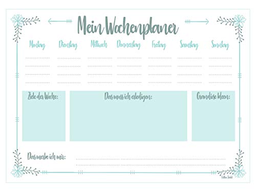 Edition Seidel Schreibtischunterlage Wochenplaner Papier zum Abreißen DIN A3 To Do Schreibunterlage 25 Blatt Papierunterlage Abrissblock Wochenplaner Schulsachen Schreibtisch Tischunterlage (Grün) von Edition Seidel