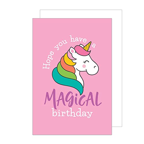 Edition Seidel exklusive Premium Geburtstagskarte mit Umschlag. Glückwunschkarte Kindergeburtstag Geburtstag Kinder Mädchen Einhorn eine einzeln lustige Karte Billet (G3081 SW022) von Edition Seidel
