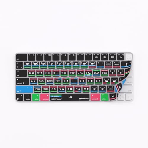 Editors Keys Tastatur-Abdeckung, kompatibel mit Davinci Resolve für Magic Keyboard mit/ohne TouchID (nur nicht-numerisch) von Editors Keys