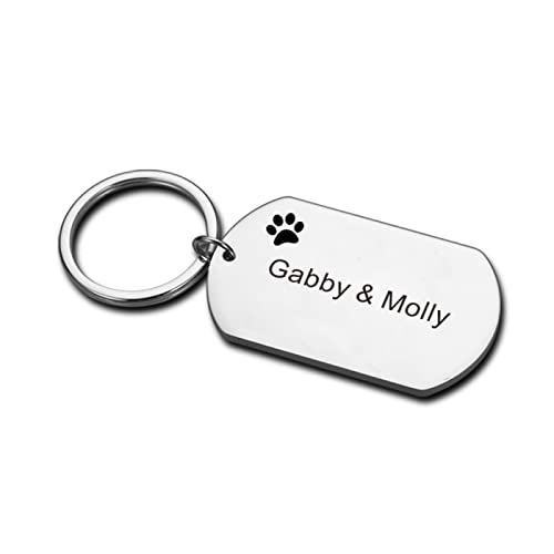 Personalisierte Gravur Namensschilder für Haustiere, Katzen, individuelle Hundemarke, Halsband, Zubehör, Typenschild, Anti-Verlust-Anhänger, Metall-Schlüsselanhänger, Silber, L- 50 x 30 mm von Edlis