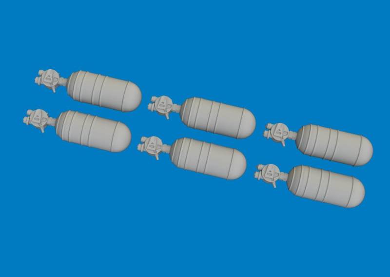 WWII USAAF oxygen cylinder A-6 - Print von Eduard
