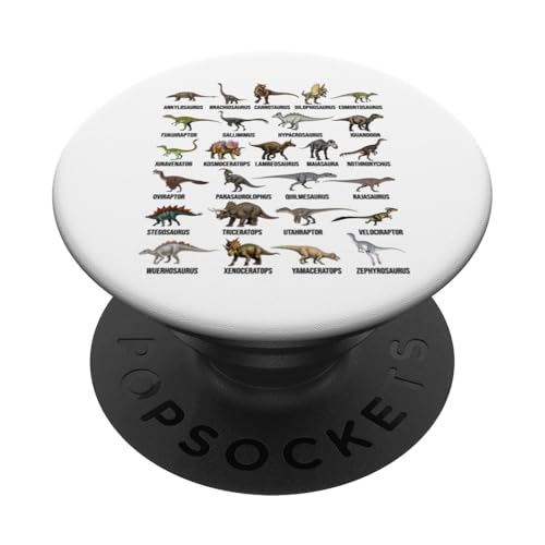 Dinosaurier-Alphabet von A bis Z – pädagogisches Dino-Diagramm für Kinder PopSockets Klebender PopGrip von Educational Science Ideas