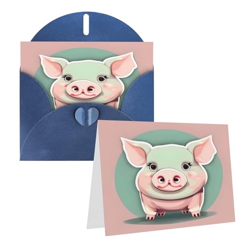 Eekstdbn Grußkarten, niedliche Langohr-Schweine-Grußkarte mit allen Anlässen, Einladung, Urlaubskarte, Jubiläumskarte von Eekstdbn