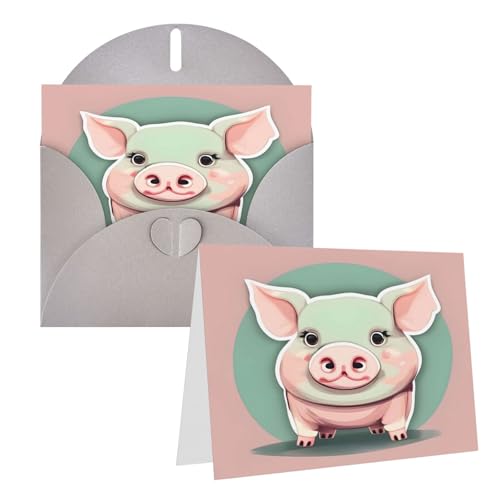 Eekstdbn Grußkarten, niedliche Langohr-Schweine-Grußkarte mit allen Anlässen, Einladung, Urlaubskarte, Jubiläumskarte von Eekstdbn