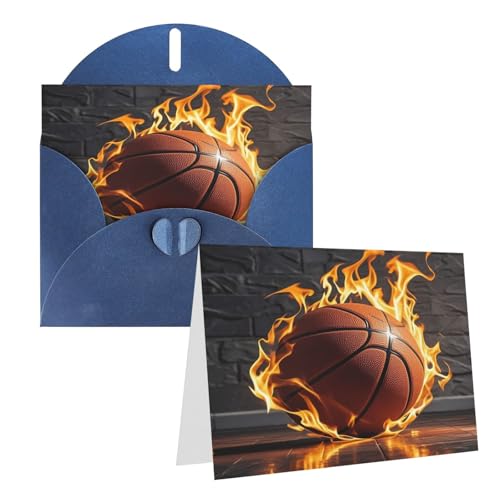 Eekstdbn Grußkarten Basketball im Feuer Grußkarte mit allen Anlässen, Einladung, Urlaubskarte, Jubiläumskarte von Eekstdbn