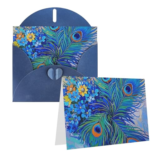 Eekstdbn Grußkarten Blume Pfauenfeder Ölgemälde Feder Blau Grußkarte mit allen Anlässen Karten Einladung Urlaubskarte Jubiläumskarte Eekstdbn Grußkarten Blume Pfauenfeder Ölgemälde Feder Blau Grußkarte mit allen Anlässen Karten Einladung Urlaubskarte Jubiläumskarte von Eekstdbn
