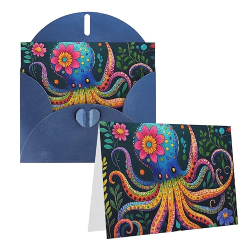 Eekstdbn Grußkarten Bohemian Octopus Grußkarte mit allen Anlässen Karten Einladung Urlaub Karte Jubiläumskarte von Eekstdbn