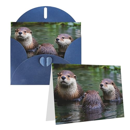 Eekstdbn Grußkarten Brauner Otter-Grußkarte mit allen Anlässen, Einladung, Urlaubskarte, Jubiläumskarte von Eekstdbn