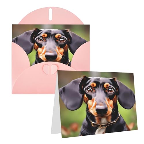 Eekstdbn Grußkarten Dackel Weiner Haustier Hunde Grußkarte mit allen Anlässen Karten Einladung Urlaubskarte Jubiläumskarte von Eekstdbn
