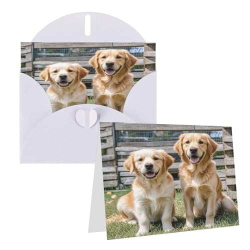Eekstdbn Grußkarten Golden Retriever Hunde Welpen Haustiere Grußkarte mit allen Anlässen Karten Einladung Urlaub Karte Jahrestag Karte von Eekstdbn