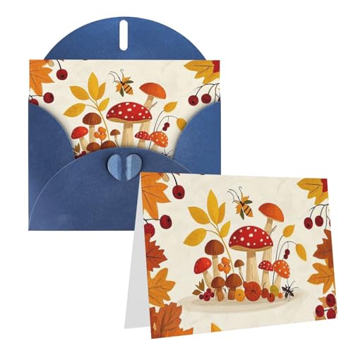 Eekstdbn Grußkarten Herbstpilz Beeren Käfer Grußkarte mit allen Anlässen Karten Einladung Urlaub Karte Jubiläumskarte von Eekstdbn