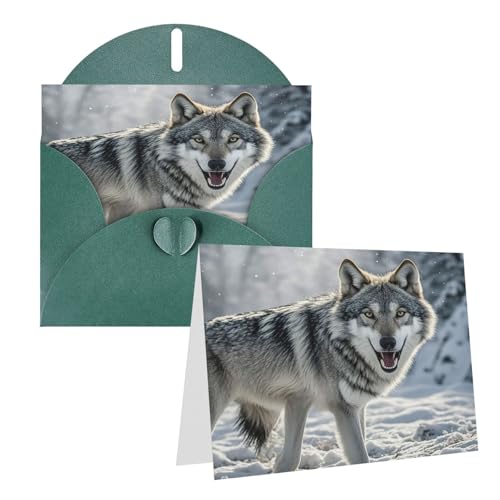 Eekstdbn Grußkarten Heulender Wolf Grußkarte mit allen Anlässen, Einladung, Urlaubskarte, Jubiläumskarte von Eekstdbn