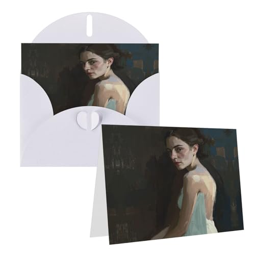Eekstdbn Grußkarten Lady Portrait Abstrakte Malerei Grußkarte mit allen Anlässen Karten Einladung Urlaubskarte Jubiläumskarte von Eekstdbn