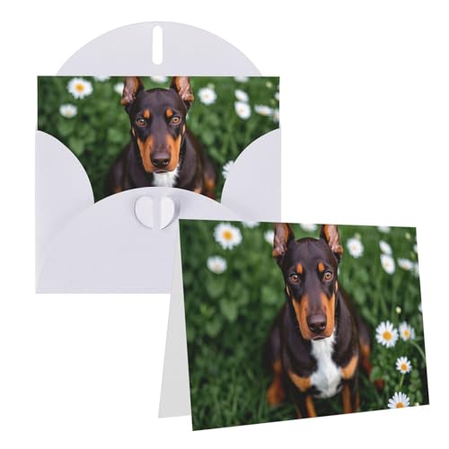 Eekstdbn Grußkarten Niedliche Haustier-Dobermann-Pinscher-Grußkarte mit allen Anlässen, Einladung, Urlaubskarte, Jubiläumskarte von Eekstdbn