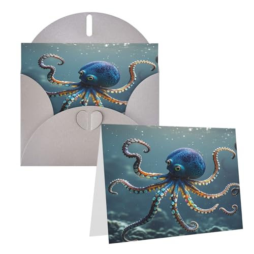 Eekstdbn Grußkarten Octopus Grußkarte mit allen Anlässen Karten Einladung Urlaubskarte Jubiläumskarte von Eekstdbn