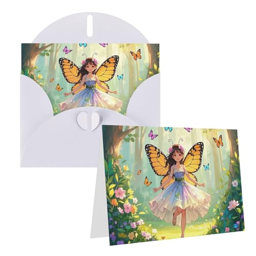 Eekstdbn Grußkarten Schmetterling Mädchen Grußkarte mit allen Anlässen Karten Einladung Urlaub Karte Jahrestag Karte von Eekstdbn