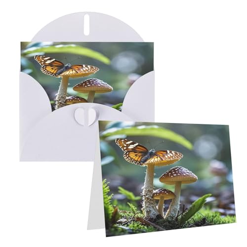 Eekstdbn Grußkarten Schmetterling Pilz Grußkarte mit allen Anlässen Karten Einladung Urlaubskarte Jubiläumskarte von Eekstdbn