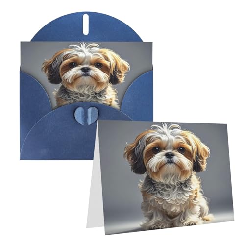 Eekstdbn Grußkarten Shih Tzu Hund Grußkarte mit allen Anlässen, Einladung, Urlaubskarte, Jubiläumskarte von Eekstdbn