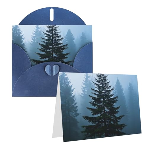 Eekstdbn Grußkarten Tannenbaum im Nebel Grußkarte mit allen Anlässen, Einladung, Urlaubskarte, Jubiläumskarte von Eekstdbn