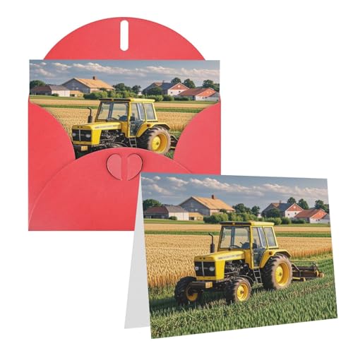 Eekstdbn Grußkarten Traktor Bauernhof Grußkarte mit allen Anlässen Karten Einladung Urlaubskarte Jubiläumskarte von Eekstdbn