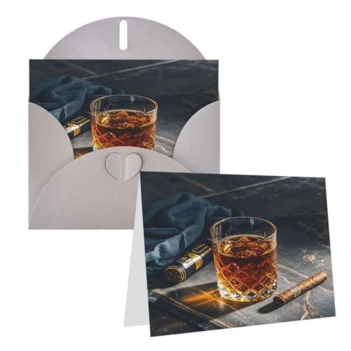 Eekstdbn Grußkarten Zigarre & Whiskey Grußkarte mit allen Anlässen, Einladung, Urlaubskarte, Jubiläumskarte von Eekstdbn