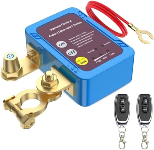 Drahtloser Ferngesteuerter Auto Trennschalter, 12V 240A Batterie Trennschalter,Batterie Kill Switch Anti-Diebstahl,Automatischer Ausschalter,Auto Trennrelais für Auto,RV,ATV,LKW,Boot von Eendoos