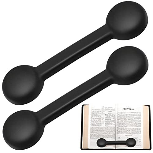 2 Stück gewichtete Lesezeichen, Buchgewicht, Seitenhalter, Gummi-Buchgewicht, Lesezeichen, tragbar, beschwerter Gummi-Seitenhalter für Erwachsene zum Lesen (schwarz) von Eersida