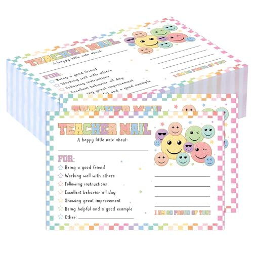 Eersida 200 Stück Smile Face Lehrer Post Notizen Karten für Eltern Klassenzimmer Good Behavior Happy Mail 10,2 x 15,2 cm Anreiz Motivationskarten zum Senden nach Hause für Vorschule, Kindergarten Eersida 200 Stück Smile Face Lehrer Post Notizen Karten für Eltern Klassenzimmer Good Behavior Happy Mail 10,2 x 15,2 cm Anreiz Motivationskarten zum Senden nach Hause für Vorschule, Kindergarten von Eersida