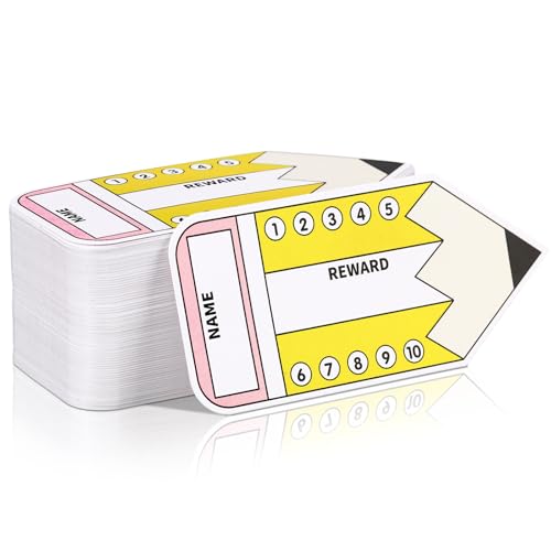 Eersida 300 Stück Bleistift Stanzkarten für Klassenzimmer Verhalten Anreiz Treue Belohnungskarte Lustige Lehrer Schule Auszeichnungsbedarf für kleine Unternehmen, 4,1 x 8,9 cm von Eersida