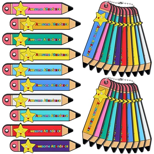 Eersida Brag Awesome Attendance Sticks mit Ketten, tragbare Anreize zur Erhöhung der Anwesenheit von Schülern, Lehrern, Schule, Klassenzimmer, 100 Stück von Eersida