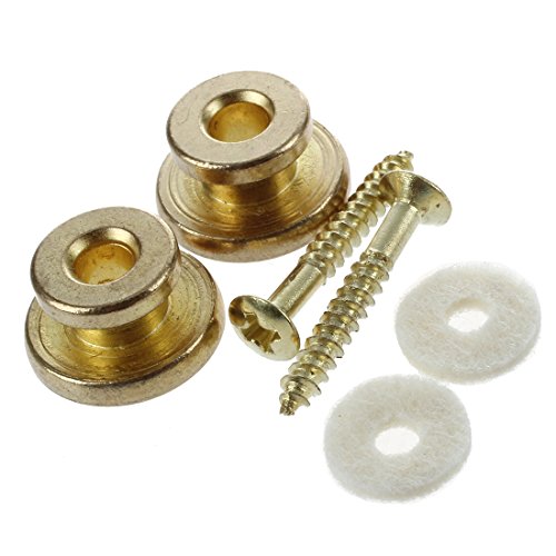 Eeuye 2 Stueck Golden Gurt Taste mit Schraube fuer Gitarre Mandoline Eeuye 2 Stueck Golden Gurt Taste mit Schraube fuer Gitarre Mandoline von Eeuye