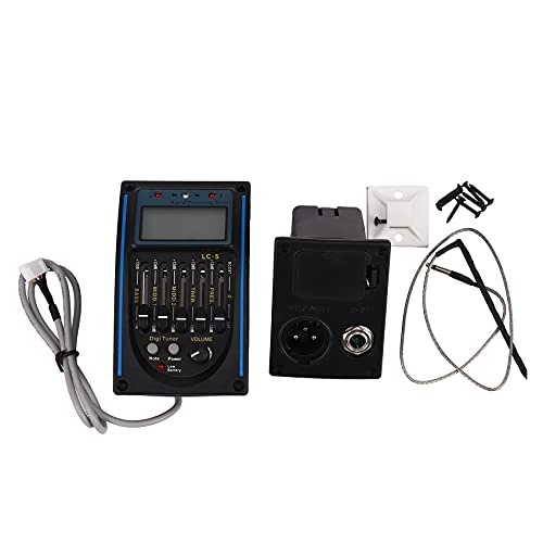 Eeuye 5 Band Equalizer Ton Abnehmer, Akustik Gitarren VorverstäRker Tuner mit LCD Tuner und LautstäRke Regler LC-5 von Eeuye