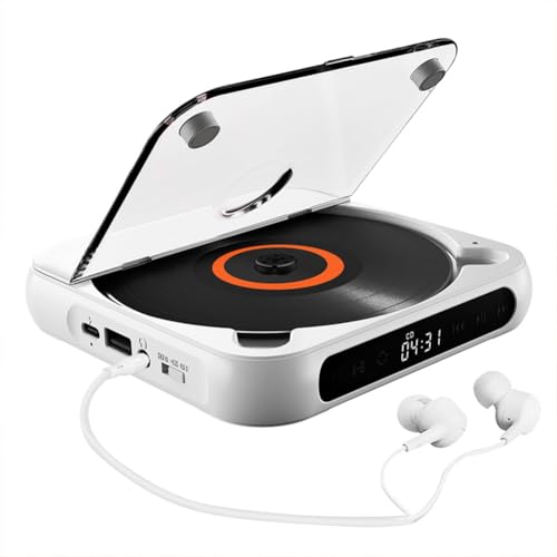 Eeuye Bluetooth-CD-Player, Tragbarer BT-Lautsprecher, LED-Bildschirm, Stereo-Player, HiFi-Soundqualität, Eingebauter Wiederaufladbarer von Eeuye