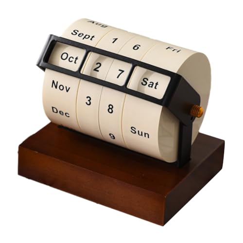 Eeuye Kalender Holzrad Kalender Home Office Desktop Ornamente Datumsanzeige Dekoratives Geschenk von Eeuye