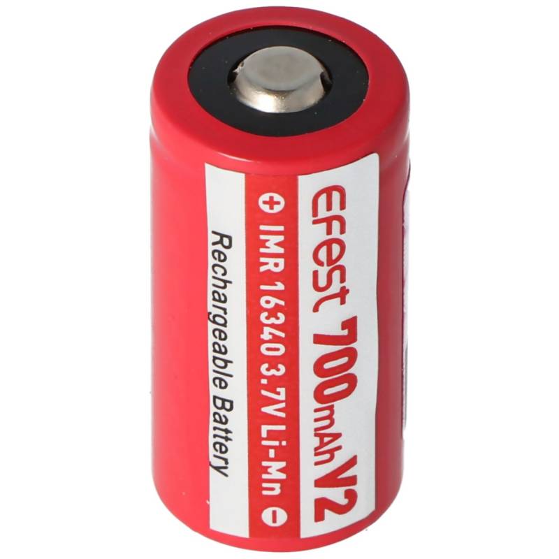 Efest IMR 16340 V2 700mAh 3,7V Pluspol erhöht LiMn (IMR) Akku von Efest