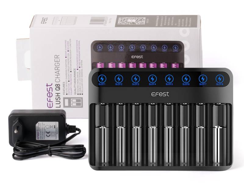 Efest Lush Q8 Ladegerät mit 8 Schächten für Lithium Ionen Akkus von Efest